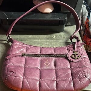 Harbor 2nd Leather Quilted Shoulder Bag Wine Supple Soft
